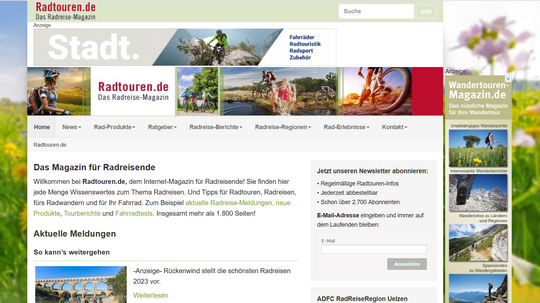 Homepage von Radtouren.de