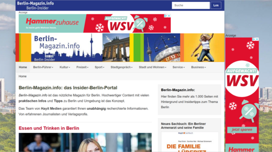 Die Homepage von Berlin-magazin.info.