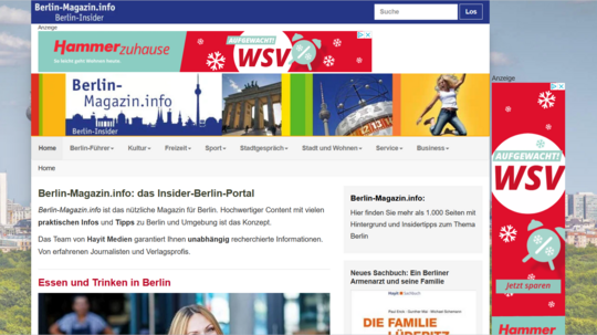 Die Homepage von Berlin-magazin.info