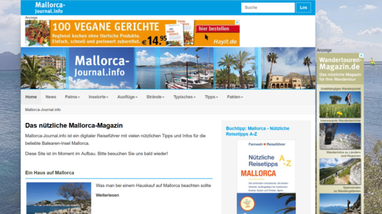 Die Homepage von Mallorca-Journal.info.